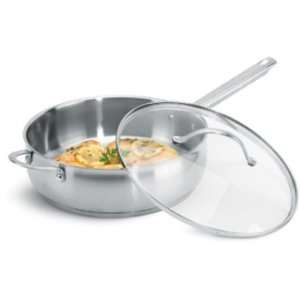 Exeter Classic Brushed Stainless Saute Pan with Lid 5.3 Qt.  