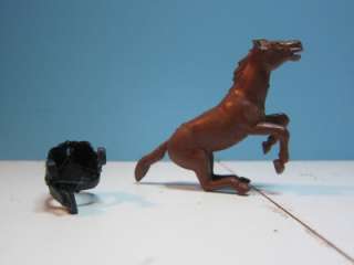   Rogers Ranch Playset Running Horse & Rare Black Saddle NICE SET  