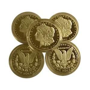   Lot of 5   1893 CC Morgan Silver Dollar Replica Coins 