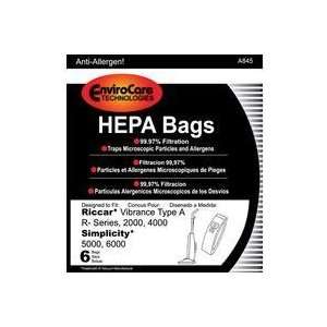  Simplicity Type A Hepa Vacuum Bags for 5000, 6000 Series 