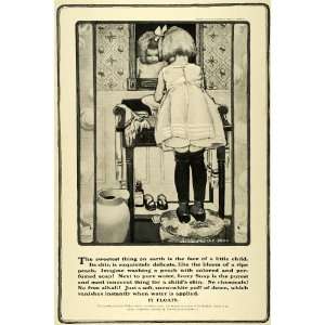  1902 Ad Ivory Soap Girl Sink Hands Washing Stool Artist 
