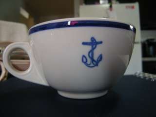 VINTAGE HOMER LAUGHLIN ANCHOR CUP/ US NAVY FOULED BLUE 1940 S  