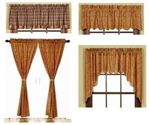   Paisley Rustic Orange Window Curtain Panels, Swags & Valances  