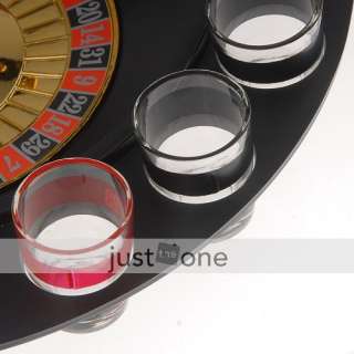 casino spin shot glass roulette drinking party game set  