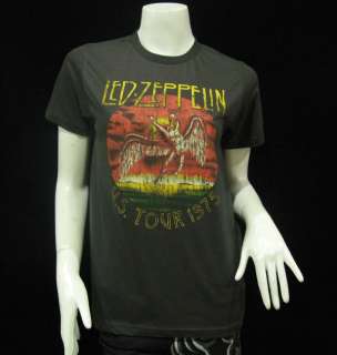   ZEPPELIN U.S.Tour 1975 Vintage Rock Retro T Shirt Women Sz M  