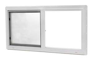 Vinyl Slider Window, 48 in. x 24 in., White with Dual Pane Insulated 