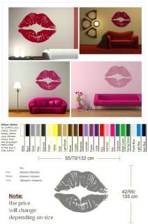 GIANT KISSING PUCKERED LIPS WALL ART STICKERS DECALS GIANT removable 