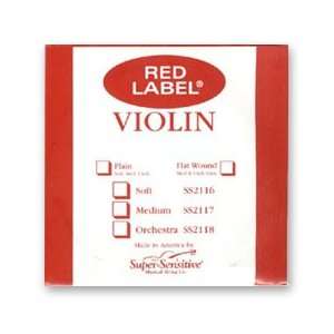   Red Label Violin String Set, 3/4 Size   Medium Musical Instruments