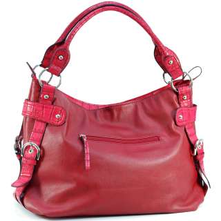 Dasein fashion hobo bag handbag red  