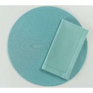   : Round Woven Placemats   Set of 12 in Aqua by tag®: Home & Kitchen