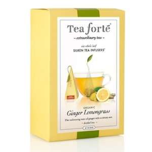 Tea Forte Ginger Lemongrass   Herbal Tea   6 pcs in Pyramid Box 