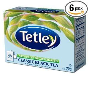 Tetley Naturally Decaffeinated Classic Blend, 48 Count Tea Bags (Pack 