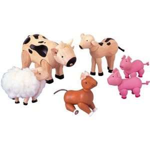   Toys Dollhouse Farmer, Farmers Wife and Farm Animals Set: Toys