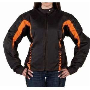   Orange Textile Motorcycle Racing Jacket with Air Vents and Side laces