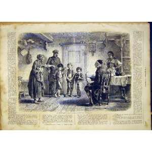  Reprimand Punishment Vautier Boys French Print 1865: Home 
