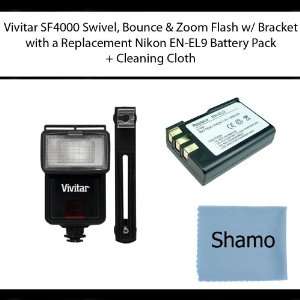   Nikon EN EL9 Battery Pack +Shamo Cleaning Cloth
