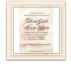  215 Square Wedding Invitations   Blush Peach Rose n 