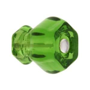   Forest Green Glass Cabinet Knob With Nickel Bolt.