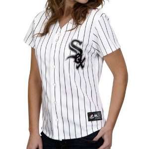   Sox Ladies White Pinstripe Replica Baseball Jersey