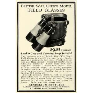  1926 Ad World War I British Office Field Glasses Antique 